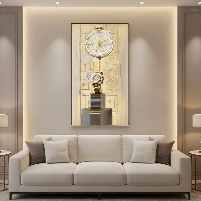 Tableau Horloge Dorée