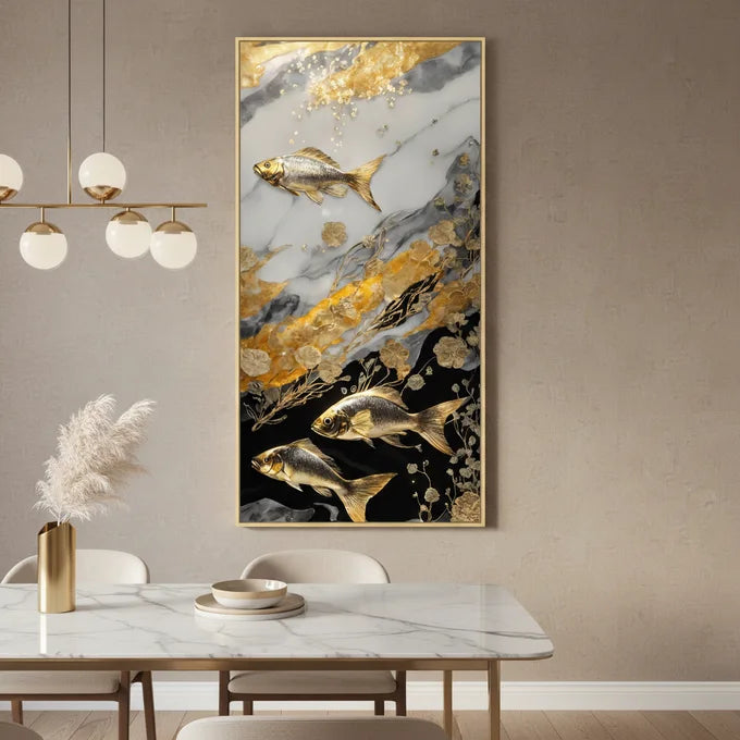 Tableau Koi d’Or Marbré