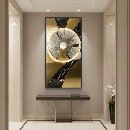 Tableau Halo Marbre Doré LED