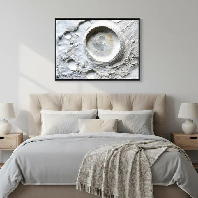 Tableau Relief Lunaire Blanc