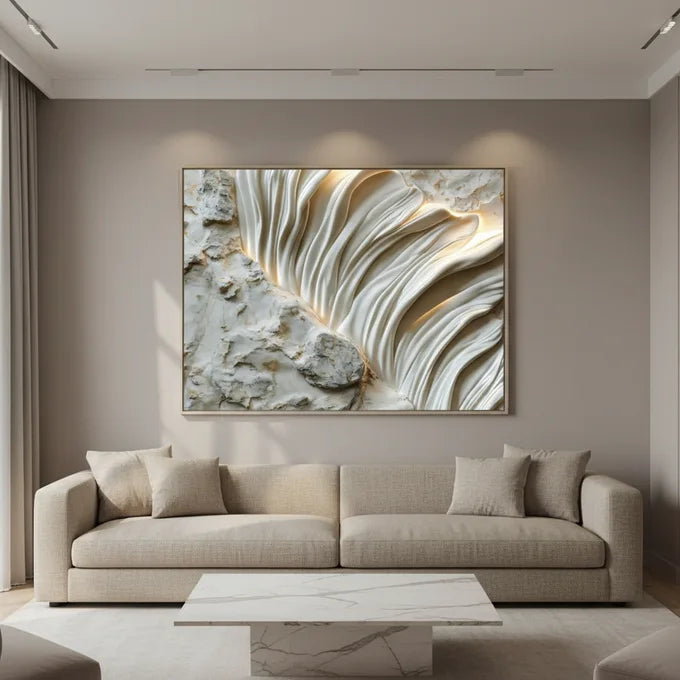 Tableau Marbre Ondulé Doré