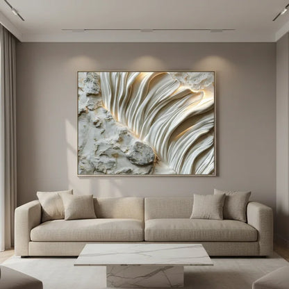 Tableau Marbre Ondulé Doré