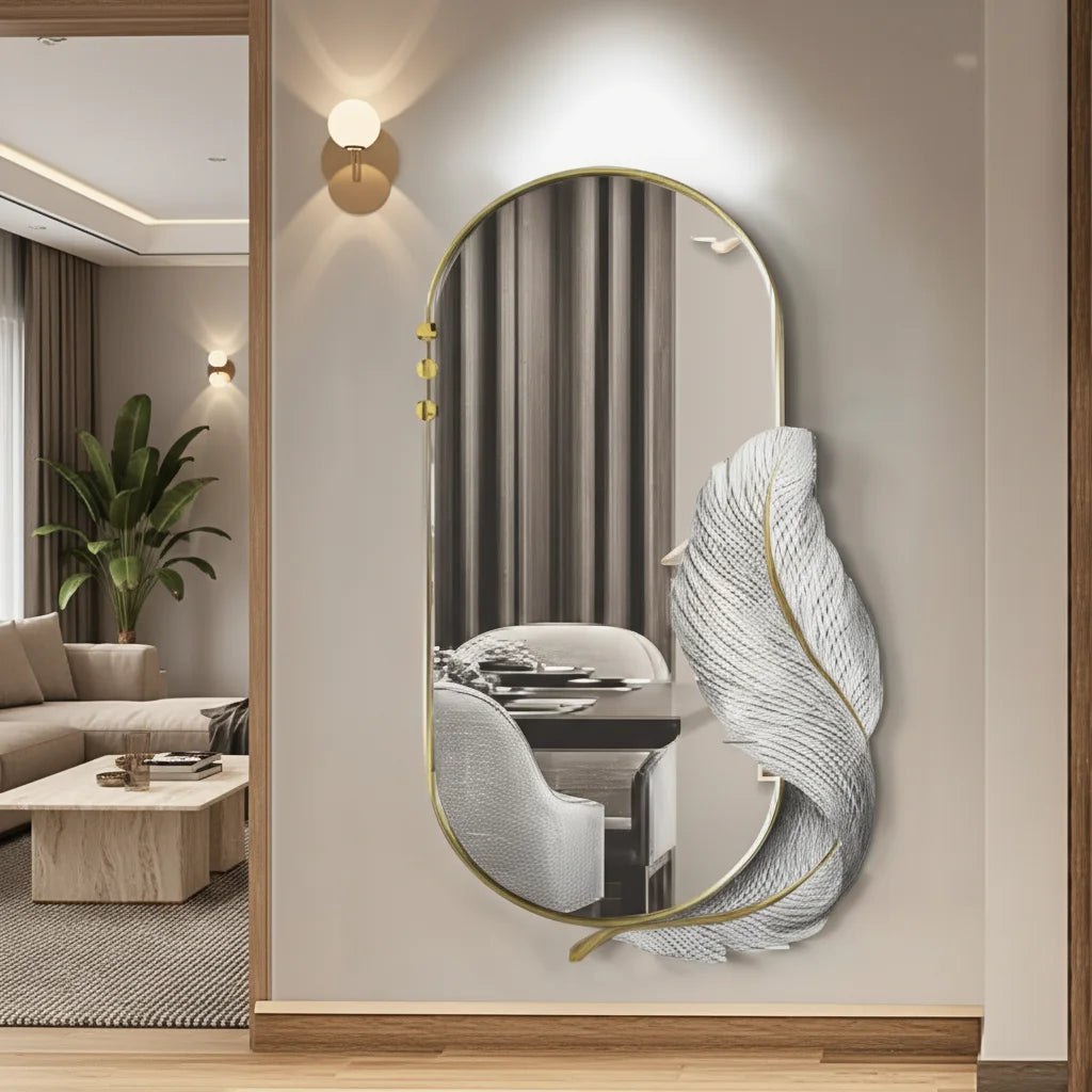 Miroir Plume Dorée
