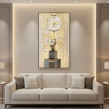 Tableau Horloge Dorée