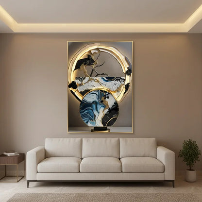 Tableau Halo Marbre Bleu