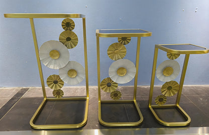 Set de 3 Tables Cercles Dorés
