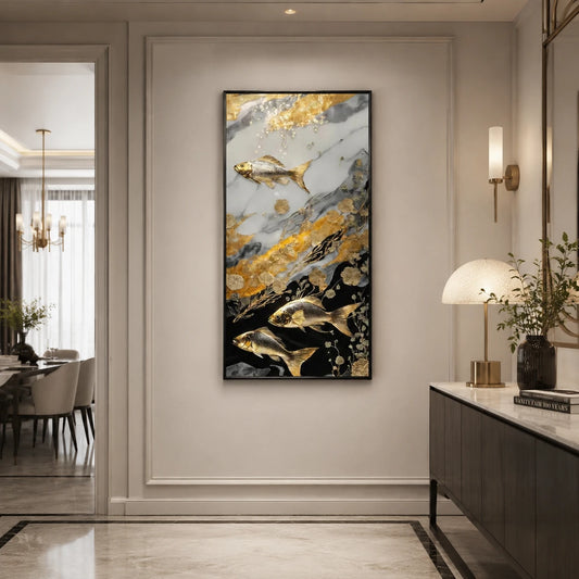 Tableau Koi d’Or Marbré