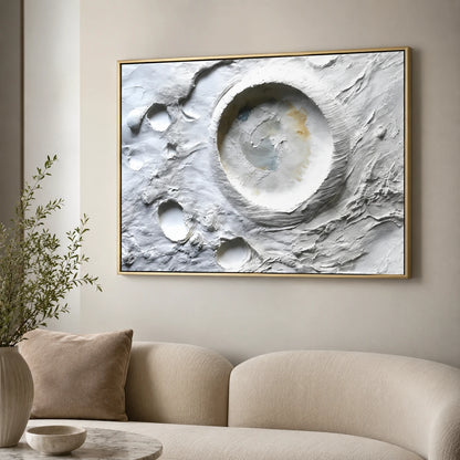 Tableau Relief Lunaire Blanc