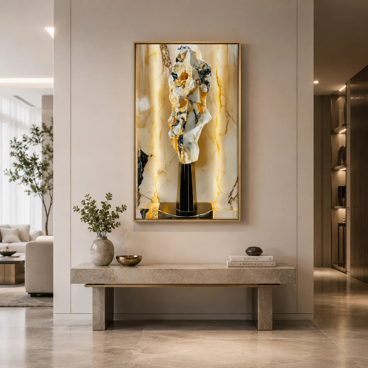 Tableau Marbre Doré
