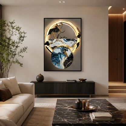 Tableau Halo Marbre Bleu