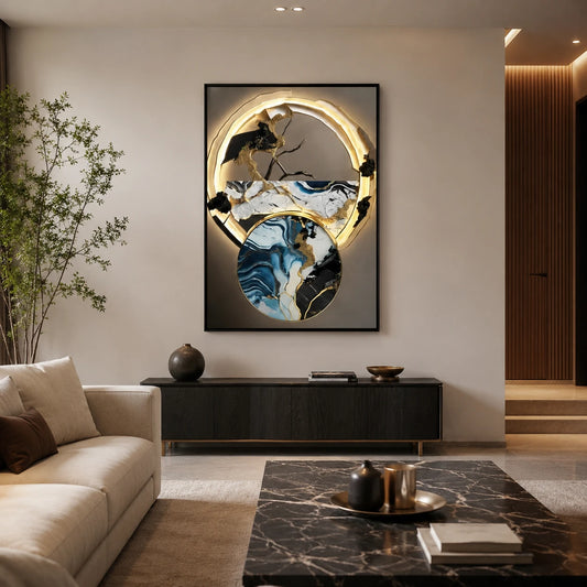 Tableau Halo Marbre Bleu