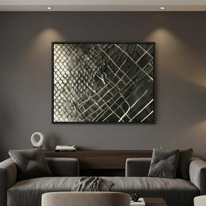 Tableau Abstrait Noir & Or
