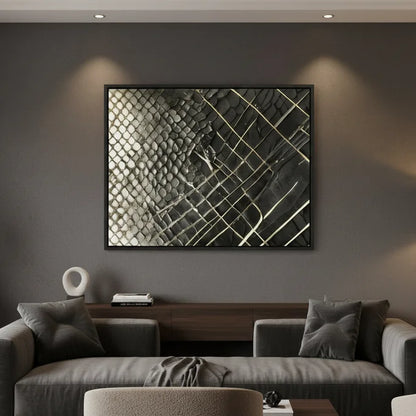 Tableau Abstrait Noir & Or