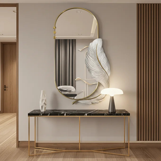 Miroir Plume Dorée