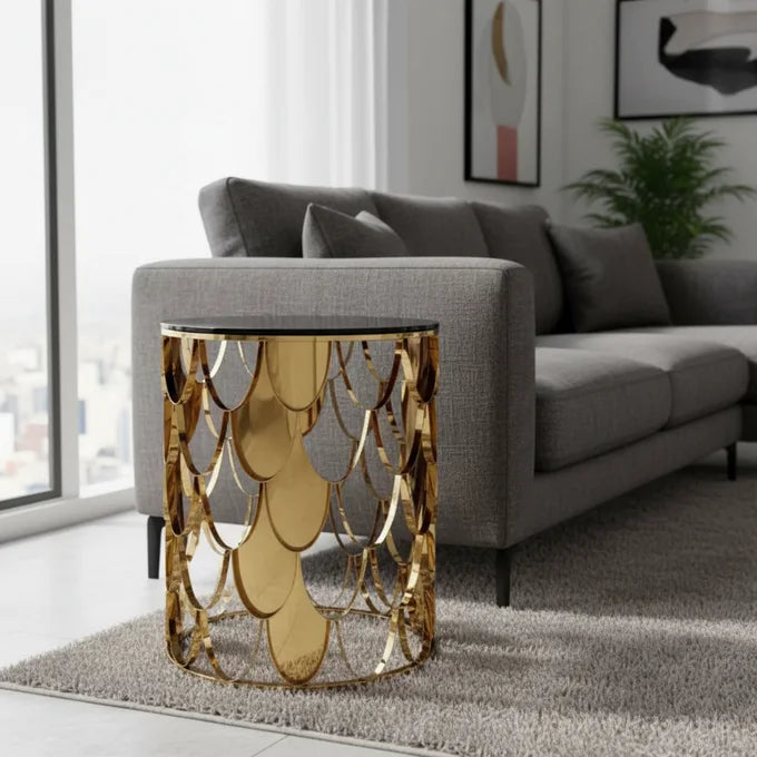 Table Dorée Écailles Luxe