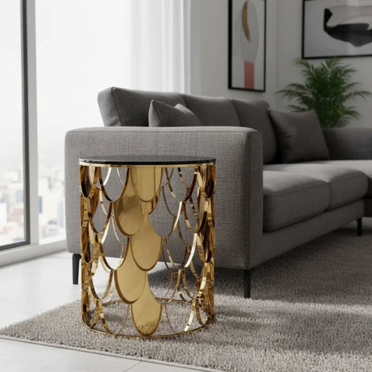 Table Dorée Écailles Luxe